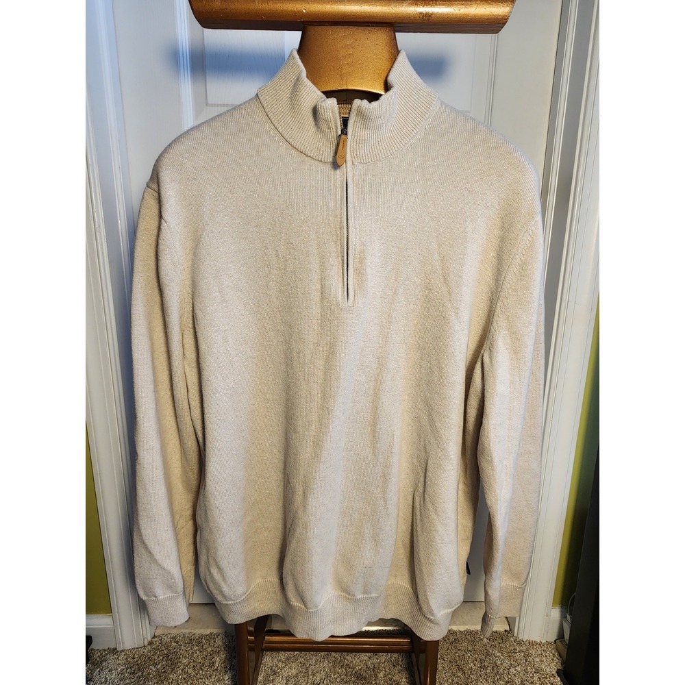 Vineyard Vines 1/4 Zip Oatmeal Wool Blend Sweater Sz Xl